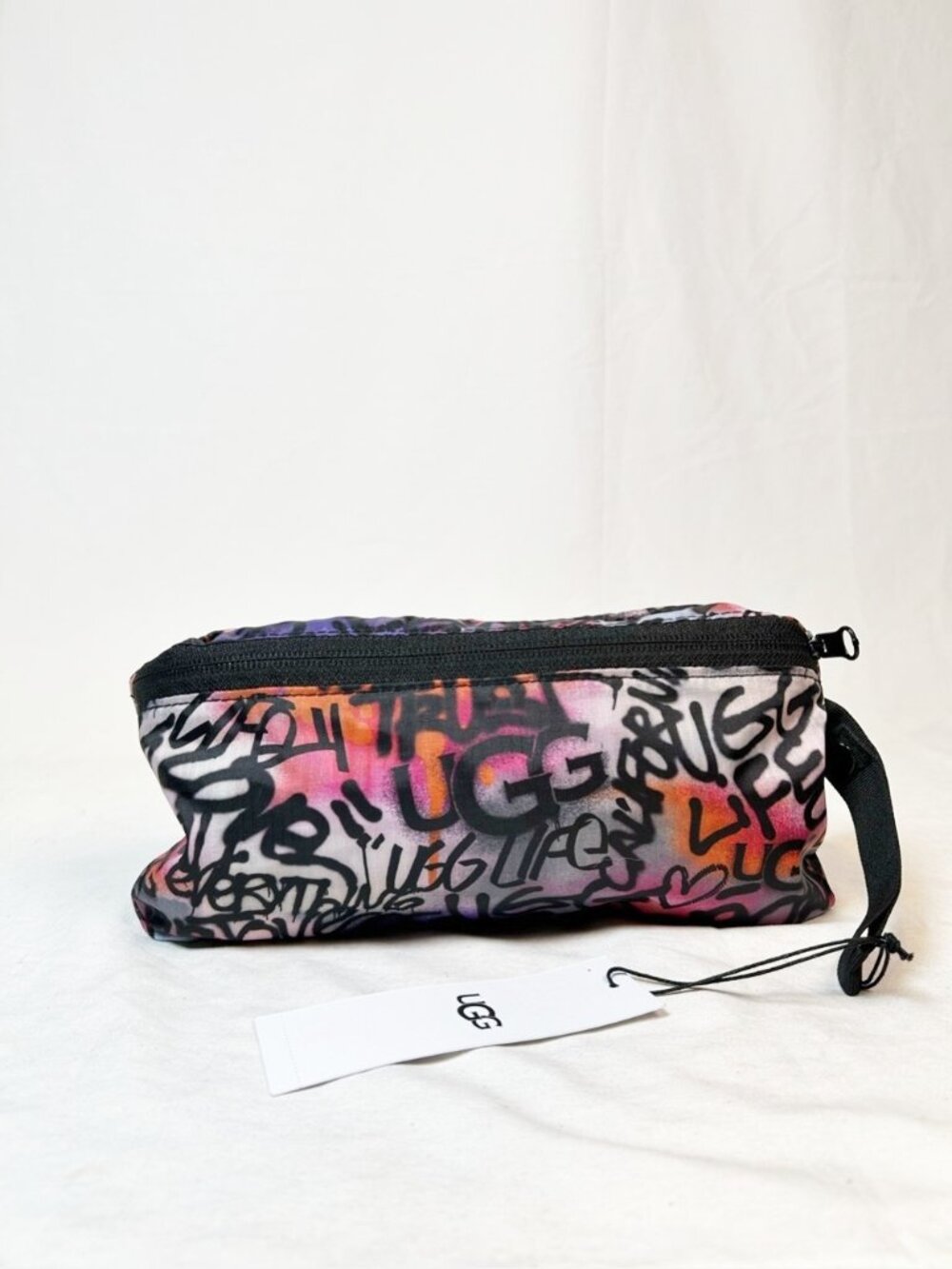 Ugg Graffiti Pouch Nylon Alandra Parachute Bag Travel Tote Backpack New